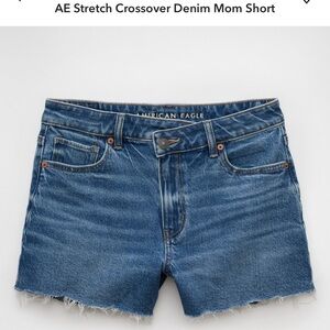 American Eagle Stretch Crossover Denim Mom Shorts